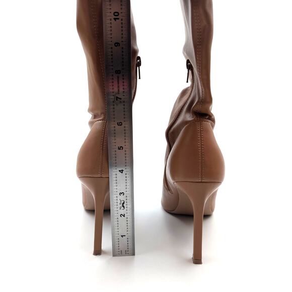 Open Edit EdKami Thigh High Over Knee Boots Stiletto Heels Tan Size US8M EU39 - Picture 4 of 11